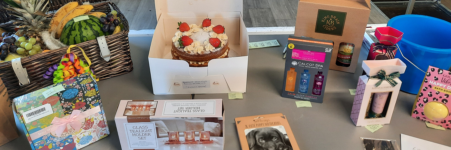 Raffle Prizes on Table