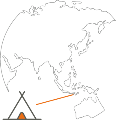 Map highlighting Bali in AbC orange colour.