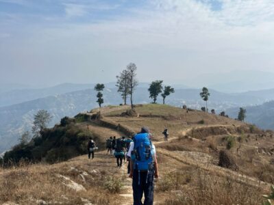 Hiking in Nepal on a International Gold expedition.