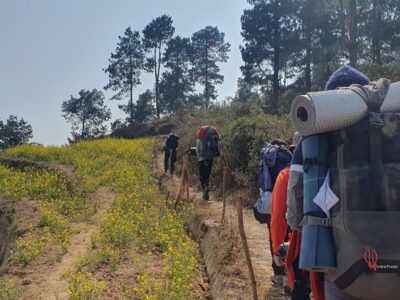 Hiking in Nepal on a International Gold expedition.