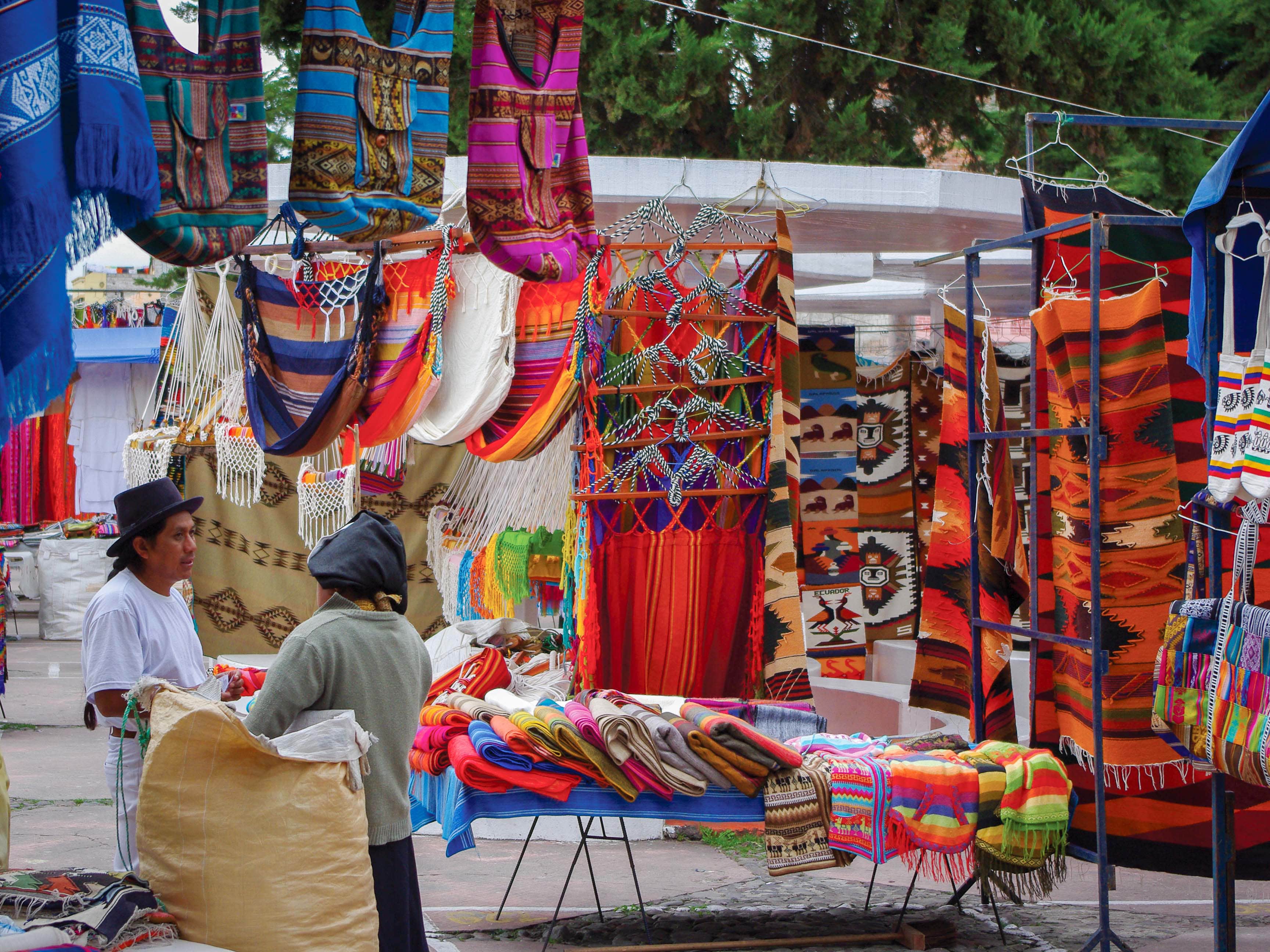 Vibrant arts and crafts at Otavalo Market Ecuador