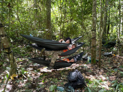 Borneo Trek camping in the jungle in hammocks