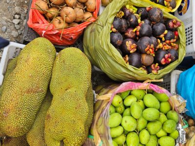 A selection of fruit in a fruit market
