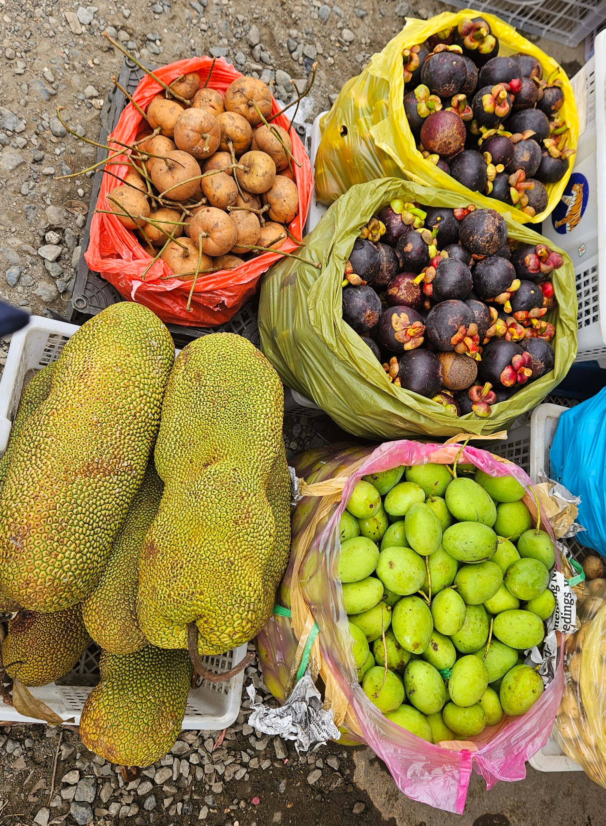 A selection of fruit in a fruit market