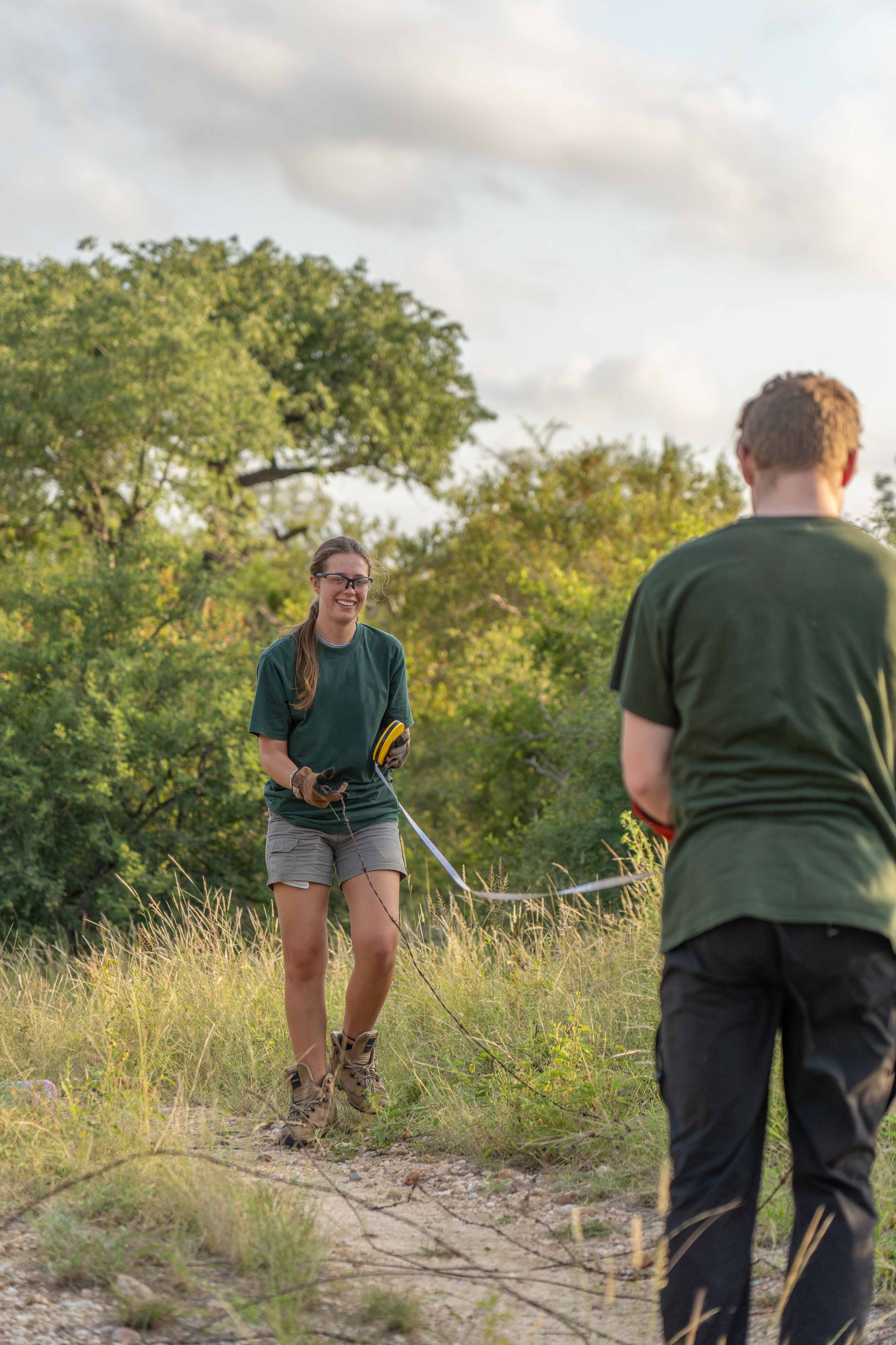 Two travellers working on a project - Physical Conservation, Kruger Park, South Africa
