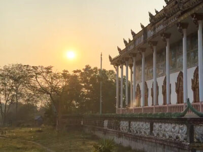 Temple in Cambodia at sunset