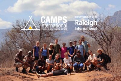 Trek group photo in South Africa with a camps international in partnership with Raleigh Expedition