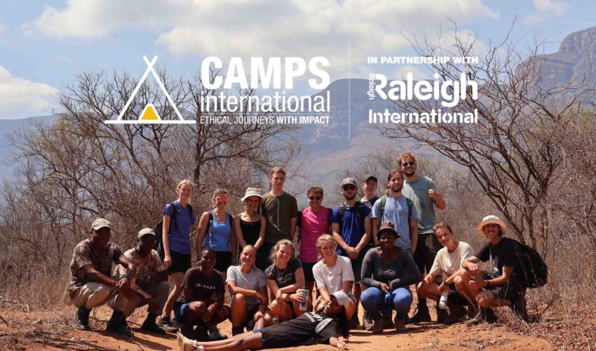 Trek group photo in South Africa with logo