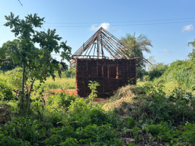 A half built house while on project work on a Camps International expedition in Kenya
