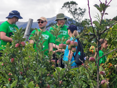 Local Community Orchard at Camp Los Andes visiting on an Ecuador Teacher Inspection Visit